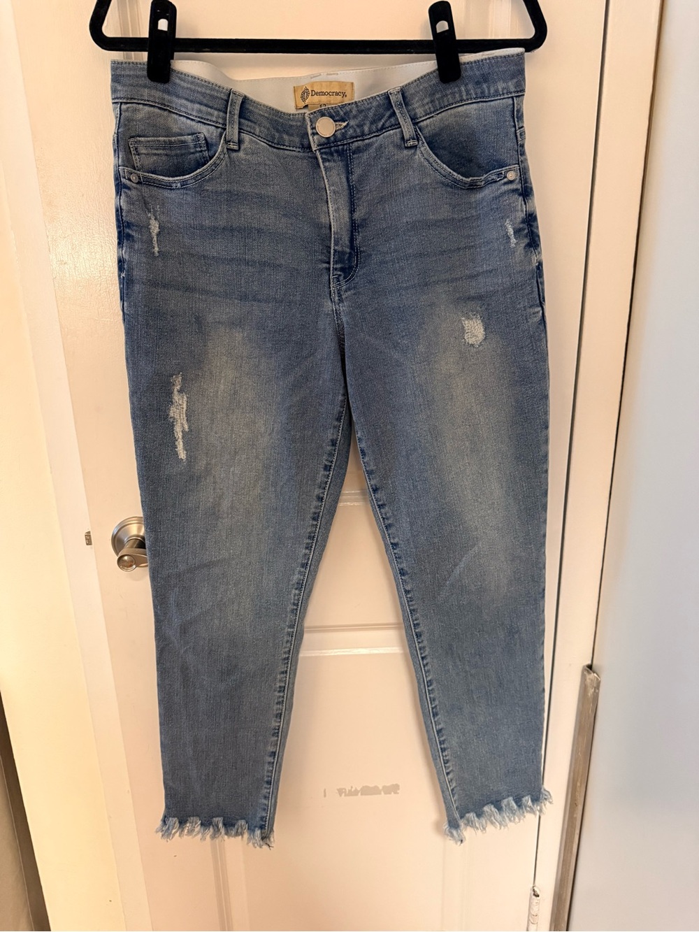 Democracy Women’s Light Blue Distressed Skinny Jeans - Size 12